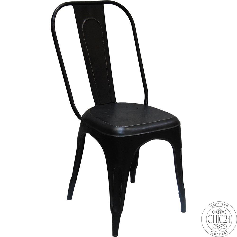 Stuhl - antik Schwarz - stapelbar