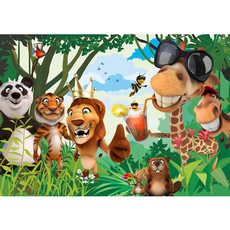 Vlies Fototapete no. 87 | Jungle Animals Party II Kindertapete Tapete Kinderzimmer Zoo Tiere Safari Comic Party Dschungel bunt