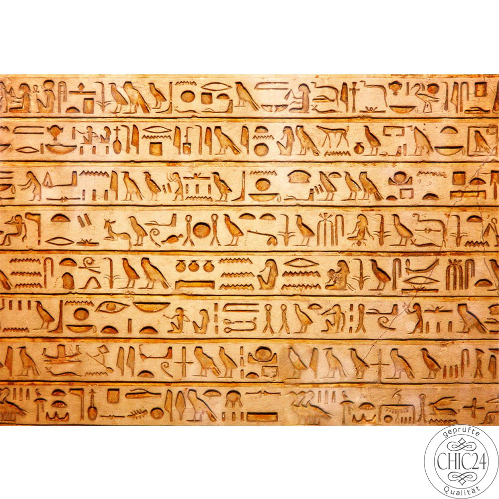 Vlies Fototapete no. 180 | gypten Tapete Hyroglyphen Alt Abstrakt Ornamente Symbole gelb