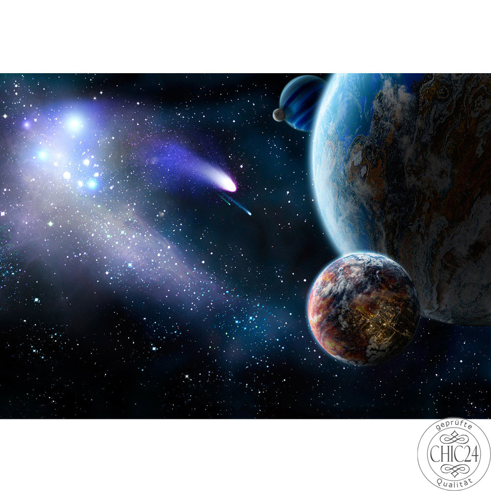 Fototapete Erde Weltraum Planet Meteoriten Blau no. 232