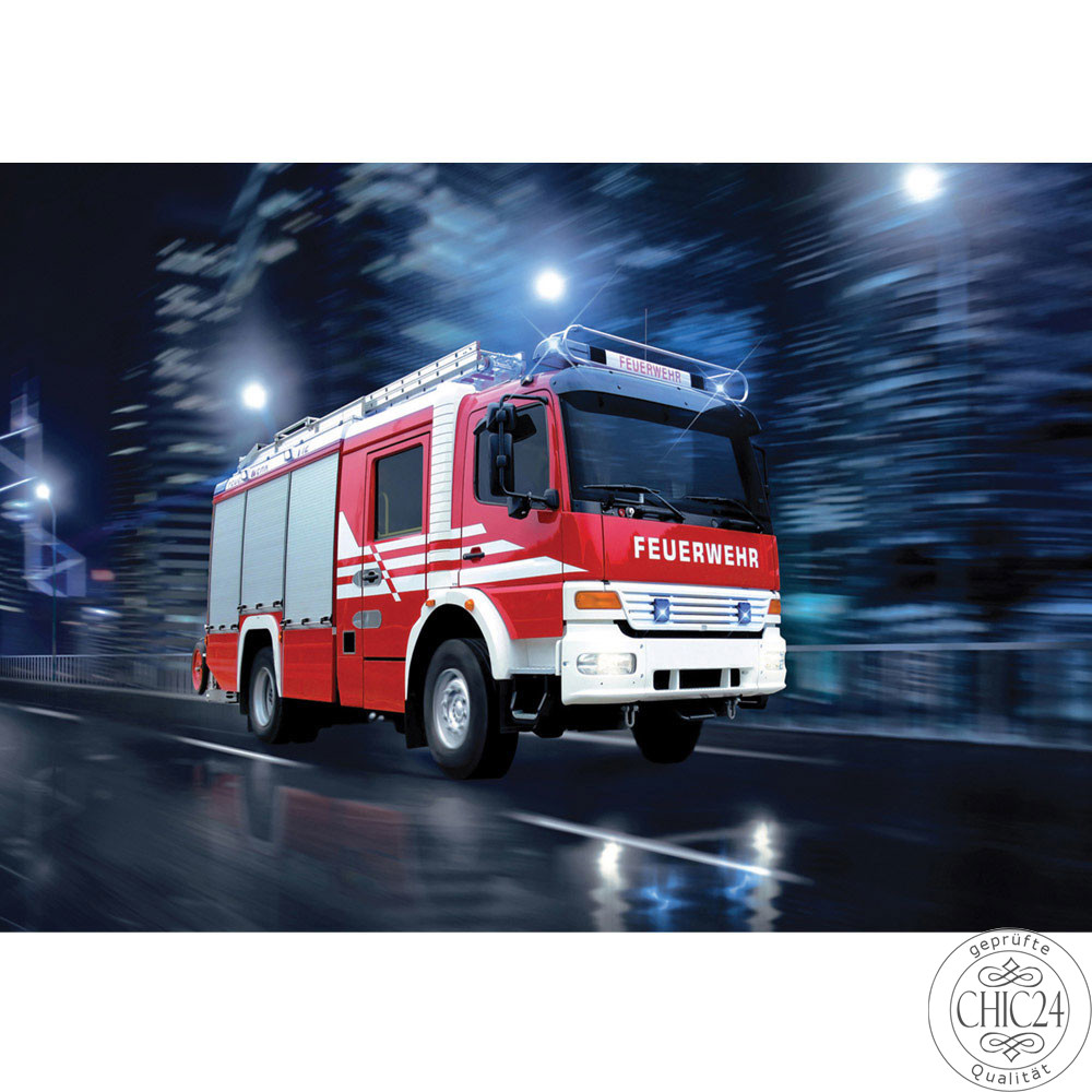 Fototapete Feuerwehr Auto Nacht Lichter Skyline no. 535