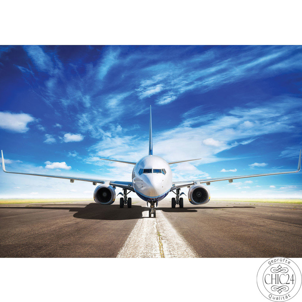 Vlies Fototapete no. 4512 | Luftfahrzeug Tapete Flugzeug Flughafen Himmel Transportmittel Wolken Reise natural