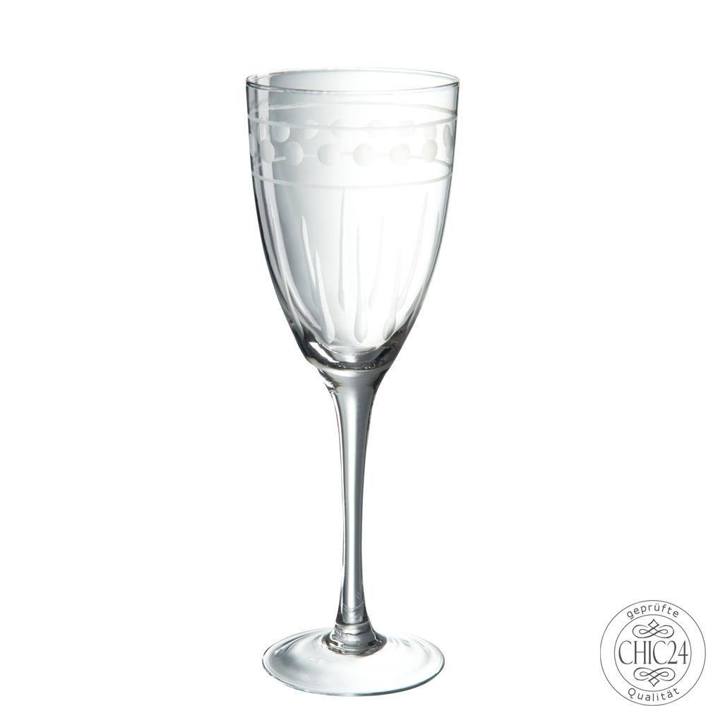 Weinglas mit Punkten Glas Transparent (8x8x24cm)