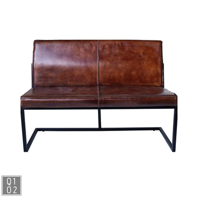 Loungesofa mit braunem Leder