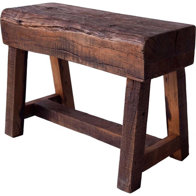 Holzhocker mit rustikalem Look Recyclingholzsitz
