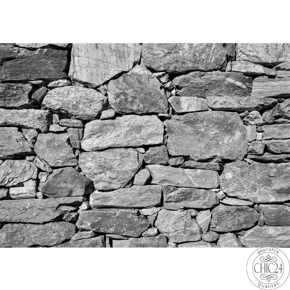 Vlies Fototapete no. 8 | Black and White Stone Wall Steinwand Tapete Steinmauer Steine Steinwand Steinoptik 3D pink