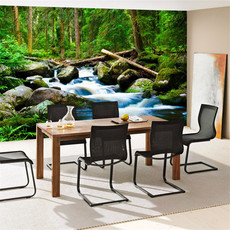 Vlies Fototapete no. 31 | Waterfall WoodsWald Tapete Wald Wasserfall Natur Baum gr�n gr�n