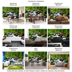 Vlies Fototapete no. 31 | Waterfall WoodsWald Tapete Wald Wasserfall Natur Baum gr�n gr�n