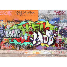 Vlies Fototapete no. 32 | Graffiti Stone WallKindertapete Tapete Kinderzimmer Graffiti Streetart Graffiti Sprayer 3D bunt bunt