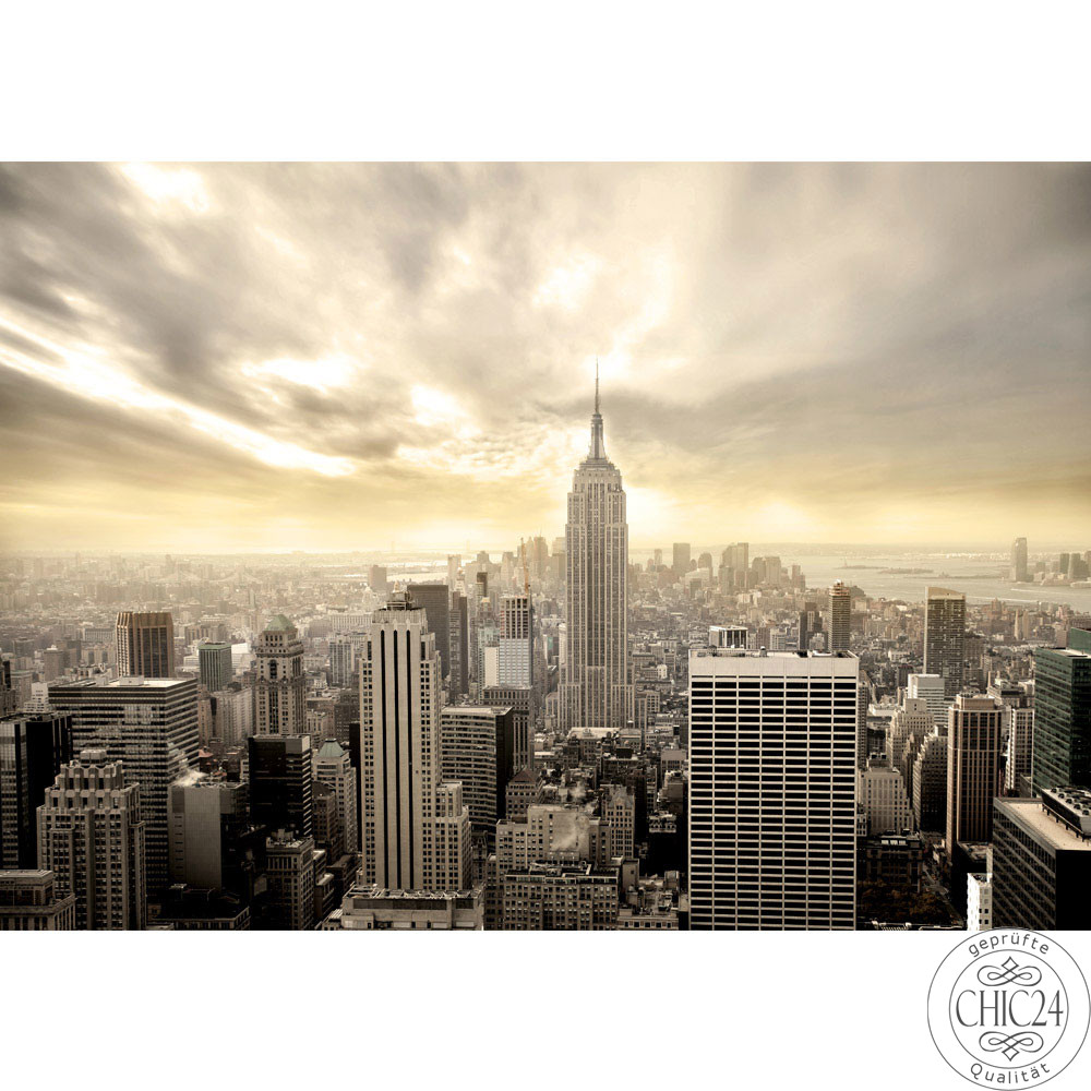 Vlies Fototapete no. 37 | Manhattan Skyline View USA Tapete New York USA Skyline Sephia Empire State Building braun