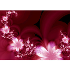 Vlies Fototapete no. 40 | Red Flower Ornaments Blumen Tapete Ornamente Blumen Orchidee Rot Blumenranke rot