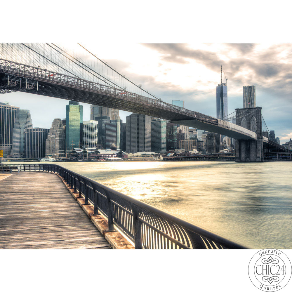 Fototapete New York USA Skyline Sephia Brooklyn Bridge NYC no. 43