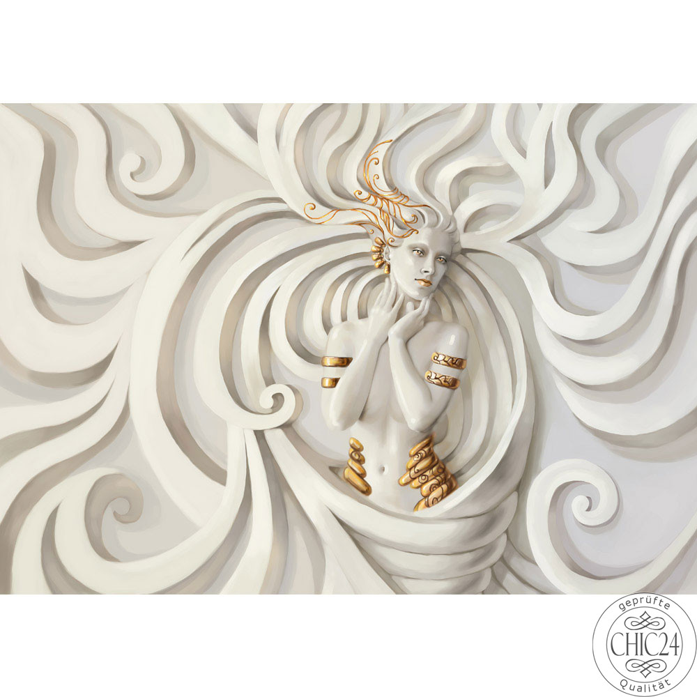 Vlies Fototapete no. 45 | A Perfect Woman Gemlde Tapete Frau Erotik Gold elegant 3D Wand beige