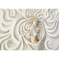 Vlies Fototapete no. 45 | A Perfect Woman Gemlde Tapete Frau Erotik Gold elegant 3D Wand beige