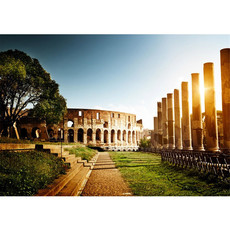 Vlies Fototapete no. 52 | Colosseum Walk - Rome Italien Tapete Rom Kolosseum Italien Landschaft Architektur bunt