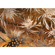 Vlies Fototapete no. 57 | Grunge Floral Ornaments Kunst Tapete abstrakt 3D Wand braun Blumen alt deko braun