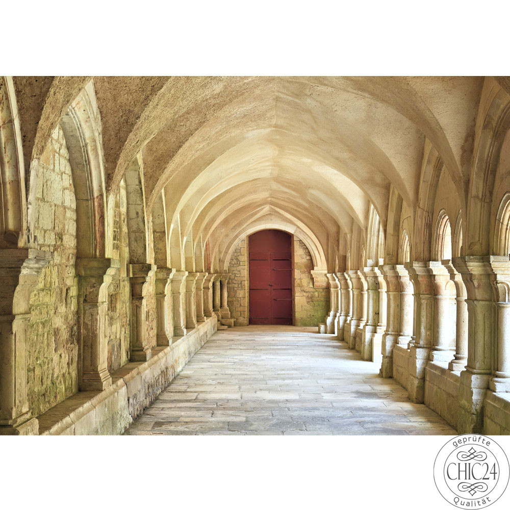 Vlies Fototapete no. 65 | Colonnaded Arcades Architektur Tapete Arkaden 3D Perspektive Gewölbe Säulen Spanien beige