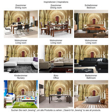 Vlies Fototapete no. 65 | Colonnaded Arcades Architektur Tapete Arkaden 3D Perspektive Gewölbe Säulen Spanien beige