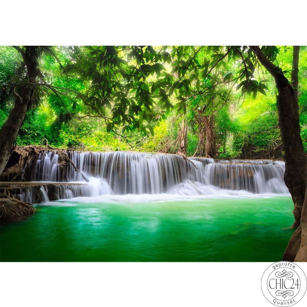 Vlies Fototapete no. 67 | Deep Forest Waterfalls Natur Tapete Wasserfall Bume Wald Thailand See Wasser Meer grn