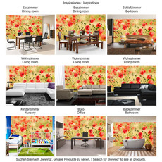 Vlies Fototapete no. 70 | Dream of Poppies Blumen Tapete Romantik Mohn Feld Blumen Gras grn