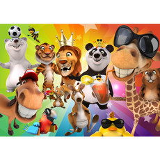 Fototapete Kinderzimmer Zoo Tiere Safari Comic Party Dschungel no. 88