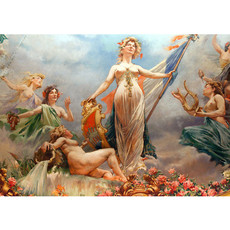 Vlies Fototapete no. 96 | classical Fresco - Cahors Theater Kunst Tapete Kunst Fresco Frankreich Wandgemälde Wandmalerei bunt