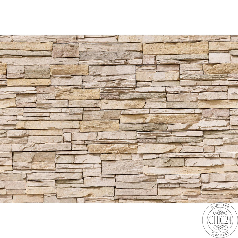 Vlies Fototapete no. 129 | Asian Stone Wall - beige - anreihbar Steinwand Tapete Steinoptik Stein Wand Wall beige