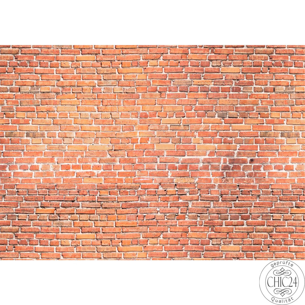Vlies Fototapete no. 136 | Red Brick Stone Wall - anreihbar Steinwand Tapete Steinoptik Stein Wand Wall rot