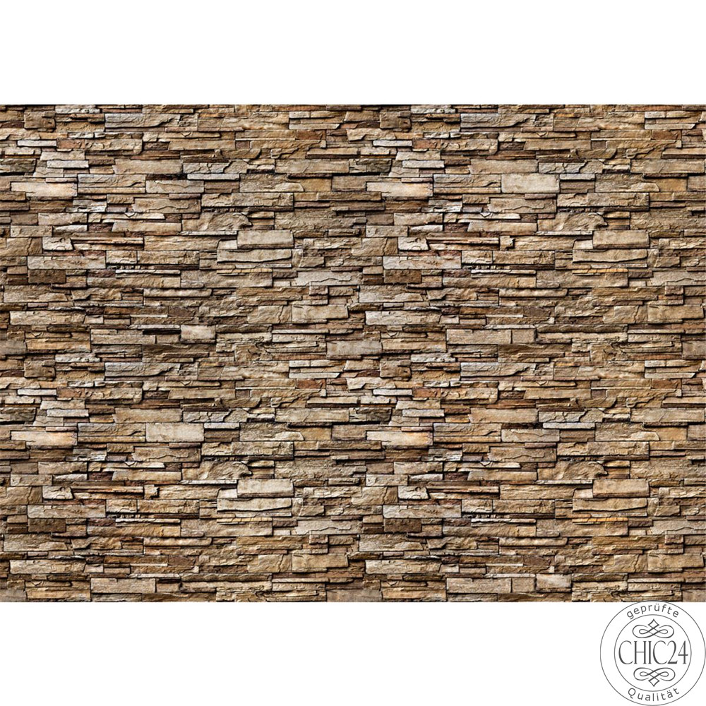 Vlies Fototapete no. 145 | Noble Stone Wall 2 - braun - anreihbar Steinwand Tapete Steinoptik Stein Wand Wall braun