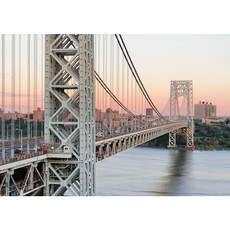 Vlies Fototapete no. 187 | New York Tapete Skyline Brcke Bridge Sonnenuntergang beige