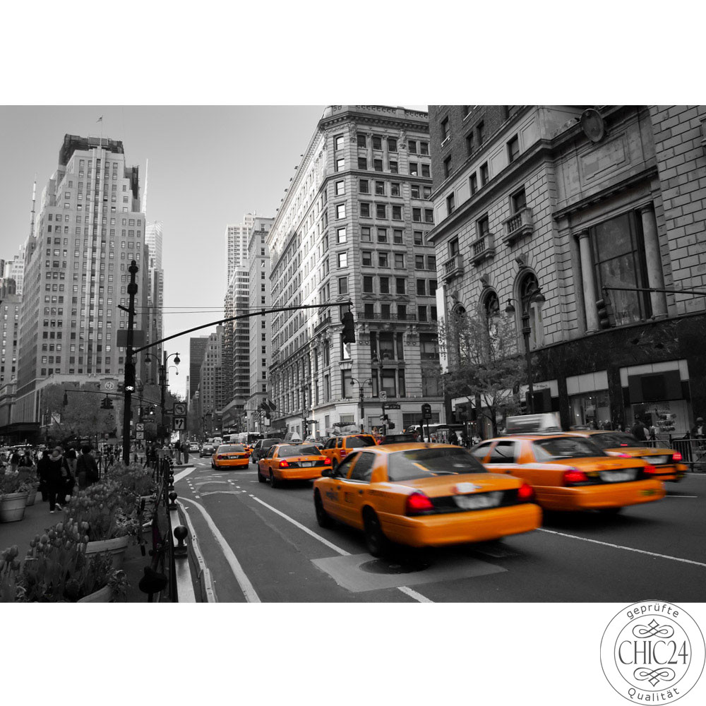 Vlies Fototapete no. 194 | Manhattan Tapete Manhattan Skyline Taxis City Stadt braun