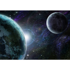 Vlies Fototapete no. 229 | Welt Tapete Weltraum Erde Mond Weltall grau