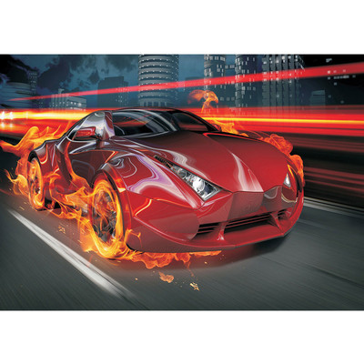 Vlies Fototapete no. 323 | Autos Tapete Auto Feuer Reifen...