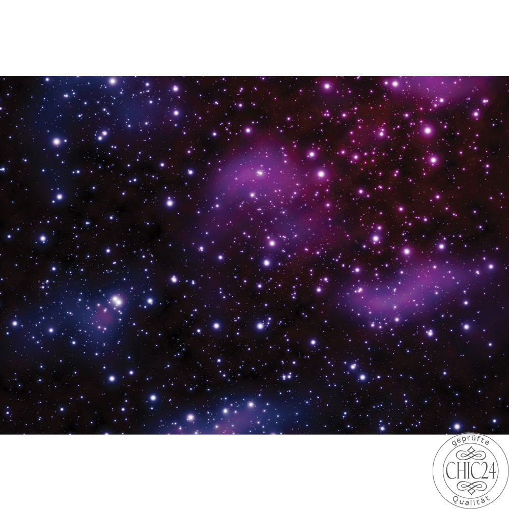 Vlies Fototapete no. 499 | Sternenhimmel Tapete Galaxy Sterne Weltraum lila