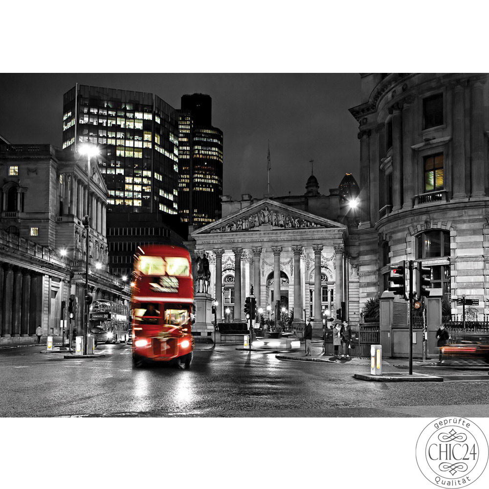 Fototapete London Bus Lightning Nacht Skyline no. 538