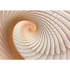Vlies Fototapete no. 904 | 3D Tapete Abstrakt Muschel Geflecht Netz Tunnel Spirale 3D beige