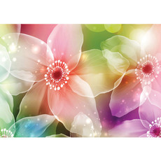Vlies Fototapete no. 1011 | Illustrationen Tapete Blumen Seide Malerei Kunst Pflanze Licht Abstrakt lila