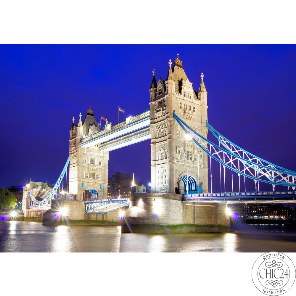 Vlies Fototapete no. 1221 | London Tapete London Tower Bridge City Miasto Skyline blau