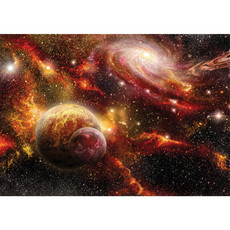 Vlies Fototapete no. 1379 | Himmel Tapete Weltraum Weltall Galaxy Sterne Planeten Himmel orange