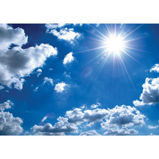 Vlies Fototapete no. 1620 | Himmel Tapete Himmel Sonne Wolken Lens Flare Effekt blau