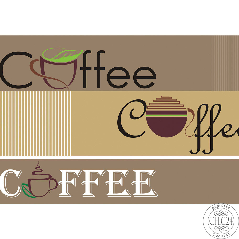 Vlies Fototapete no. 2063 | Schriftkunst Tapete Schriftzug Kaffee Coffee Tasse braun
