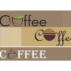 Vlies Fototapete no. 2063 | Schriftkunst Tapete Schriftzug Kaffee Coffee Tasse braun
