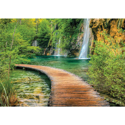 Vlies Fototapete no. 2387 | Wasser Tapete Wasserfall Steg...