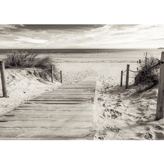 Vlies Fototapete no. 3085 | Strand Tapete Meer Steg Wasser schwarz - weiß