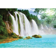 Vlies Fototapete no. 3296 | Wasser Tapete Wasserfall, Dschungel, See, Fluss, Tropen bunt