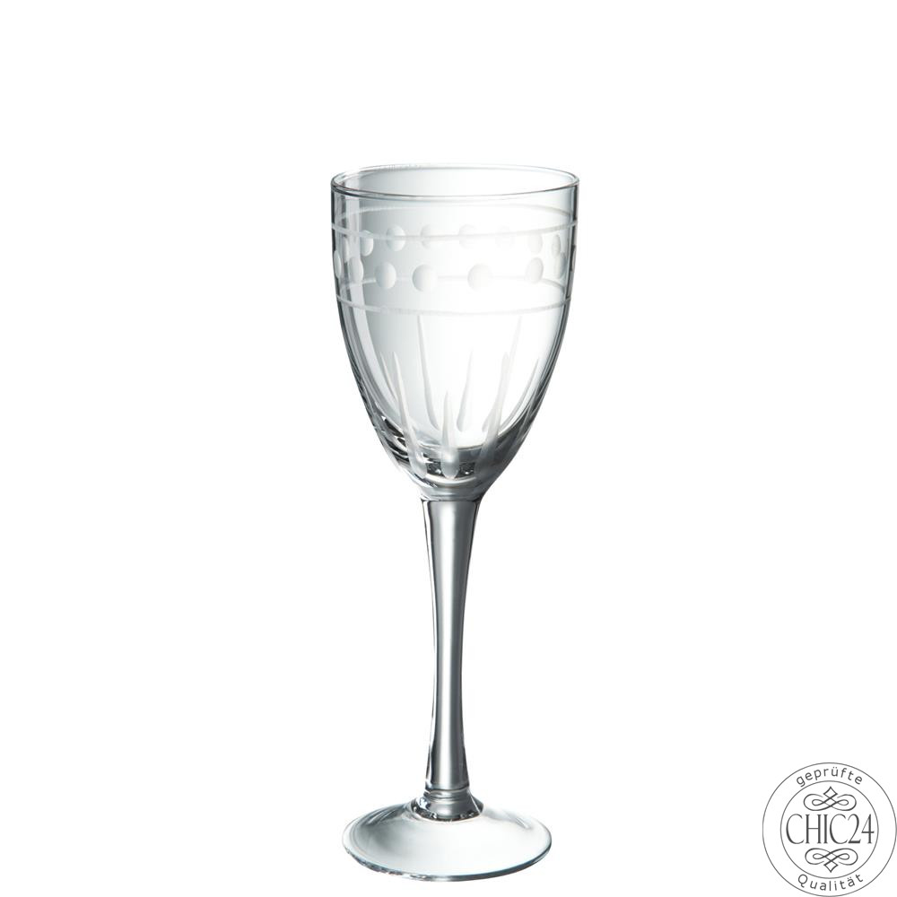 Weinglas mit Punkten Glas Transparent (8x8x22cm)