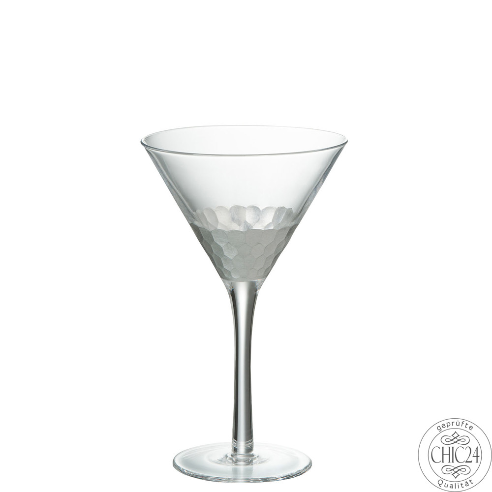 Cocktailglas Transparent mit silber (12x12x19cm)