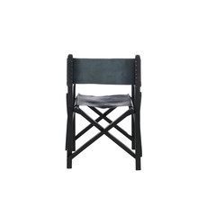 DIRECTOR CHAIR FOLD WD/LEAT BL