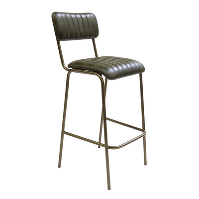 Diner Barhocker mit gestepptem Leder