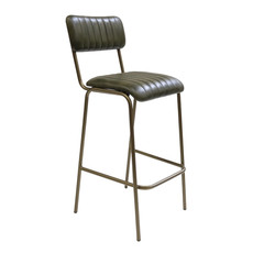 Diner Barhocker mit gestepptem Leder